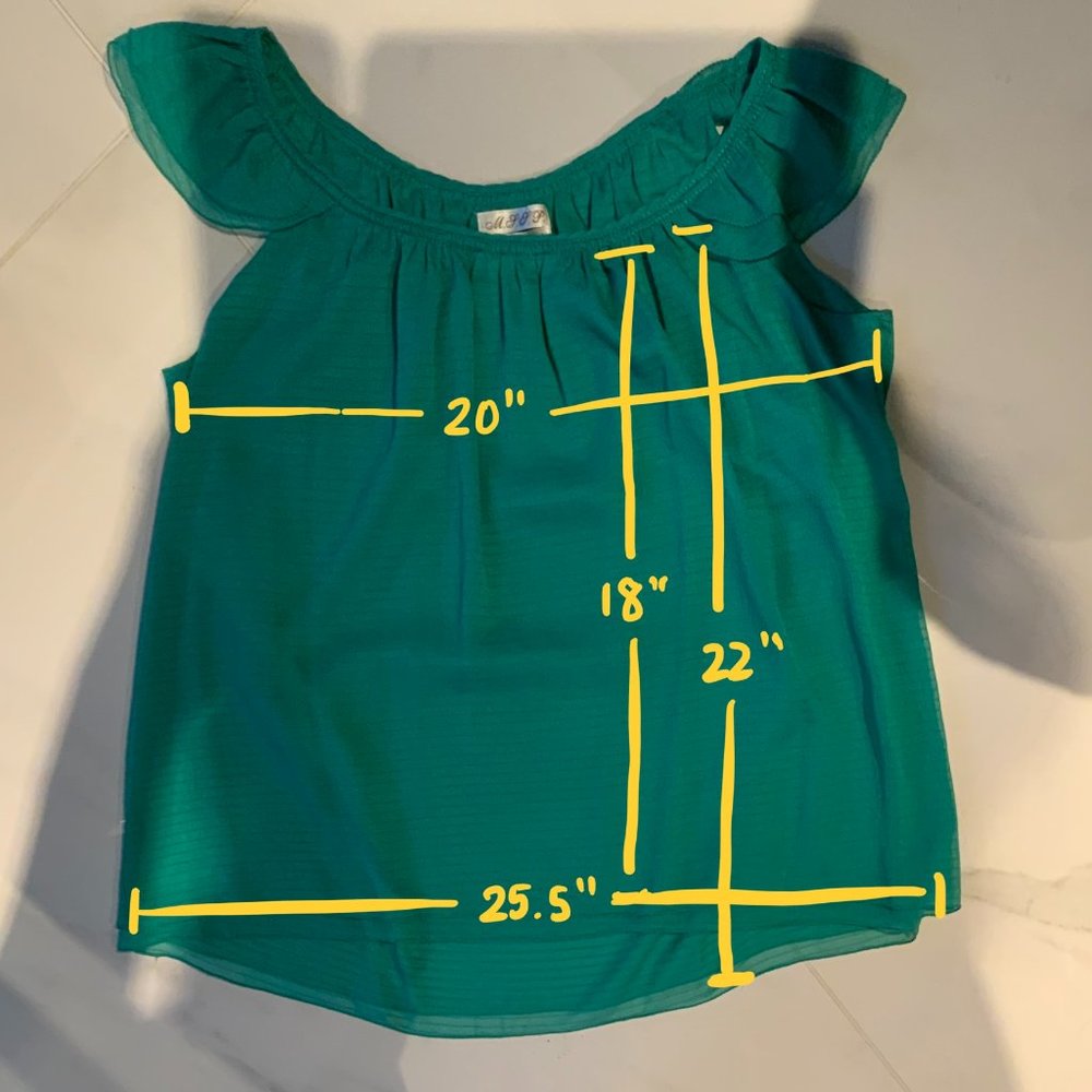 Turquoise Crepe Blouse - Picture 4 of 4